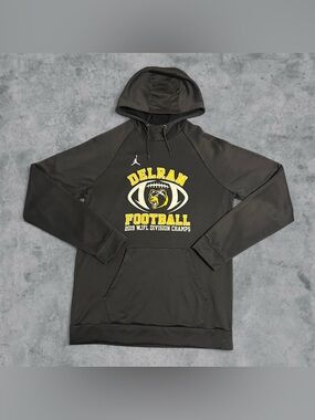 Air Jordan Flight Delran HS Hoodie Mens Large Gray Pocket Pullover Heavyweight